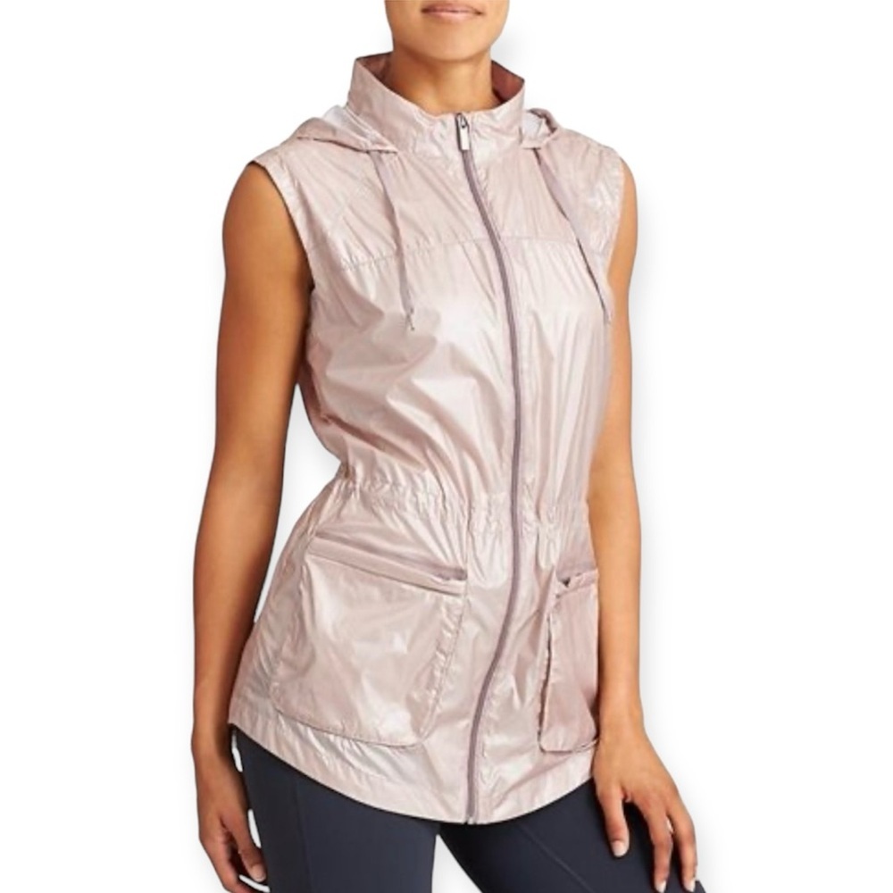 Athleta Jacket Roségold  Nylon Windbreaker Vest Lightweight Performance Size XS
